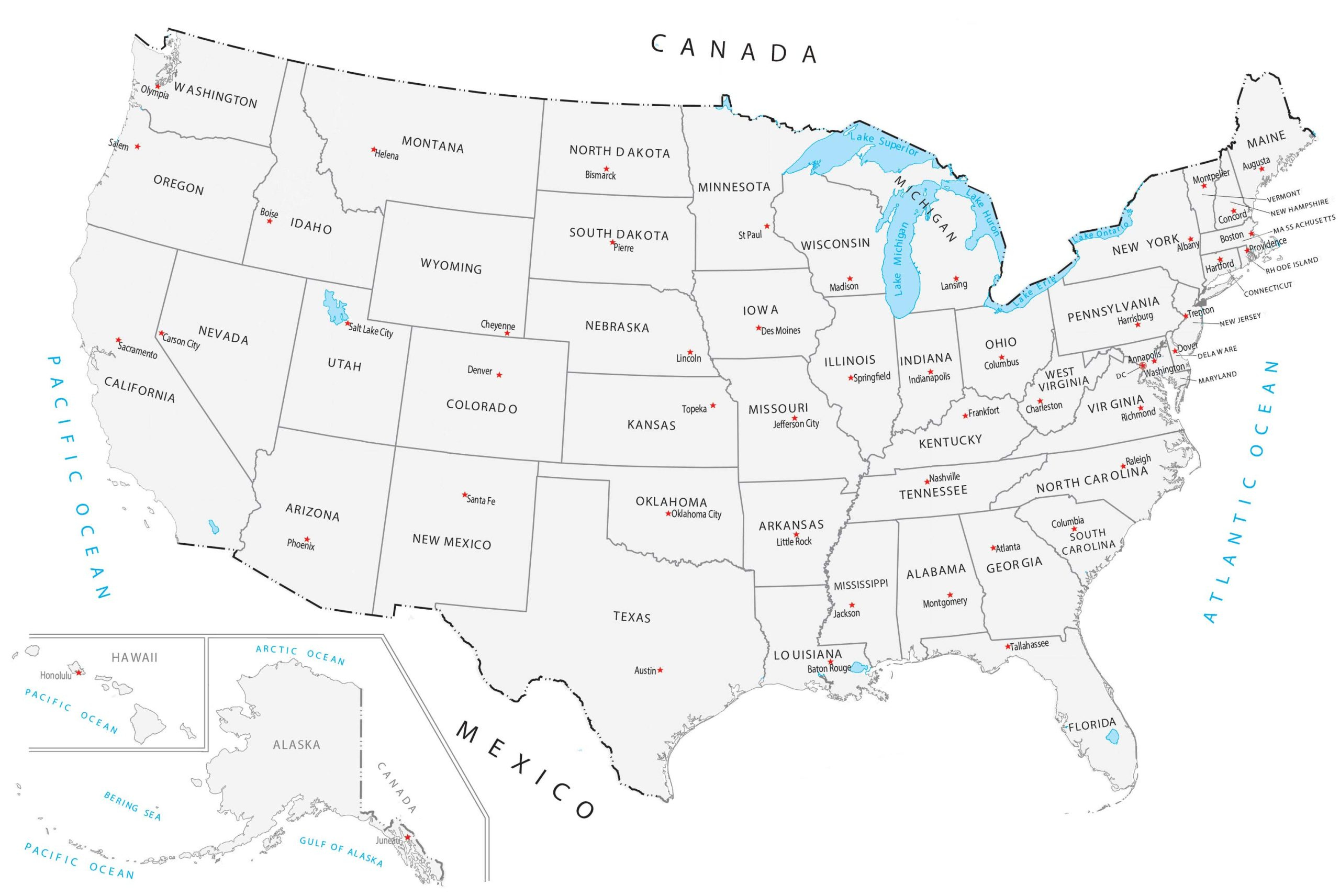 United States Map With Capitals - Gis Geography inside United States Map with Capitals Printable