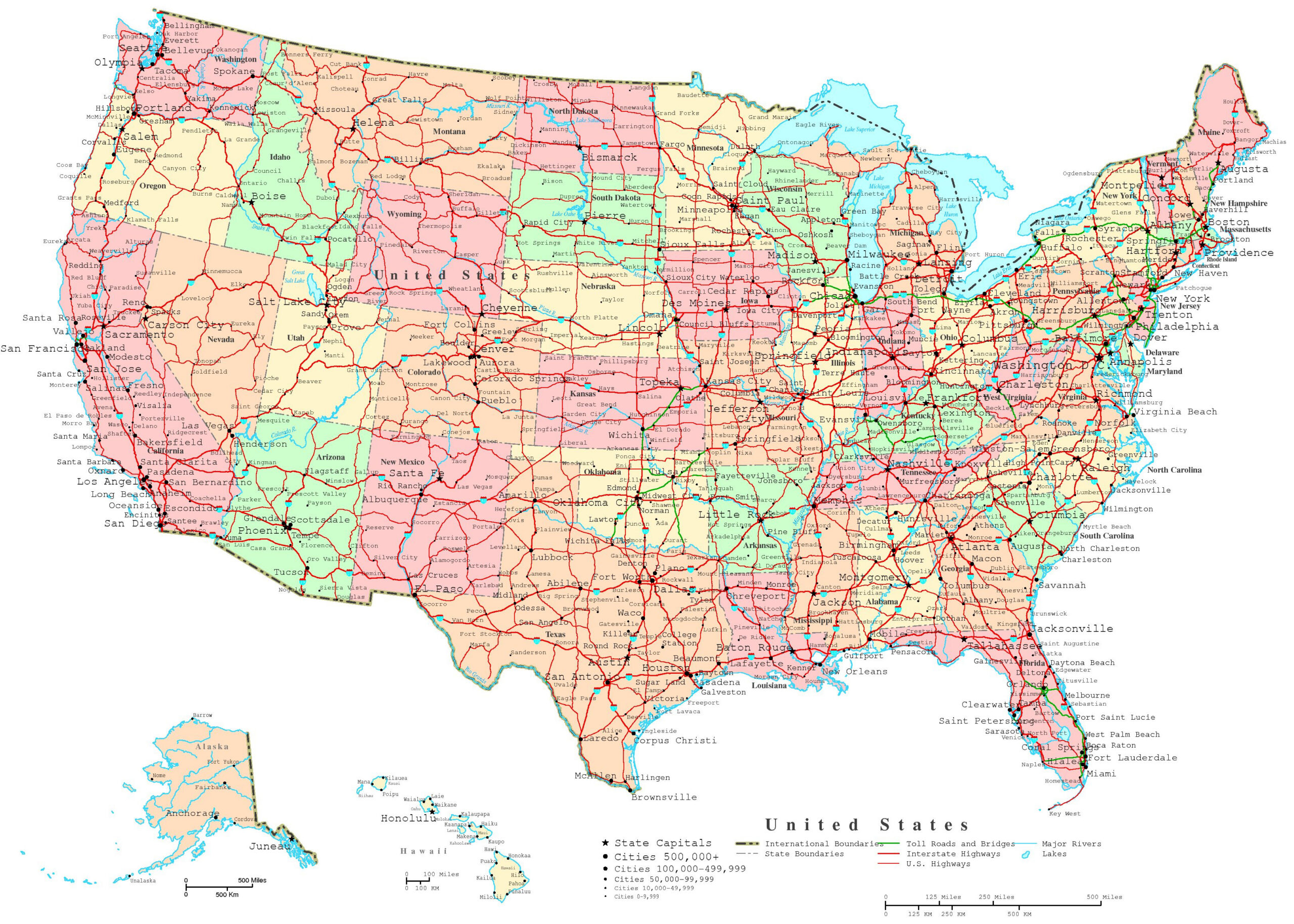 United States Printable Map for Free Printable United States Map