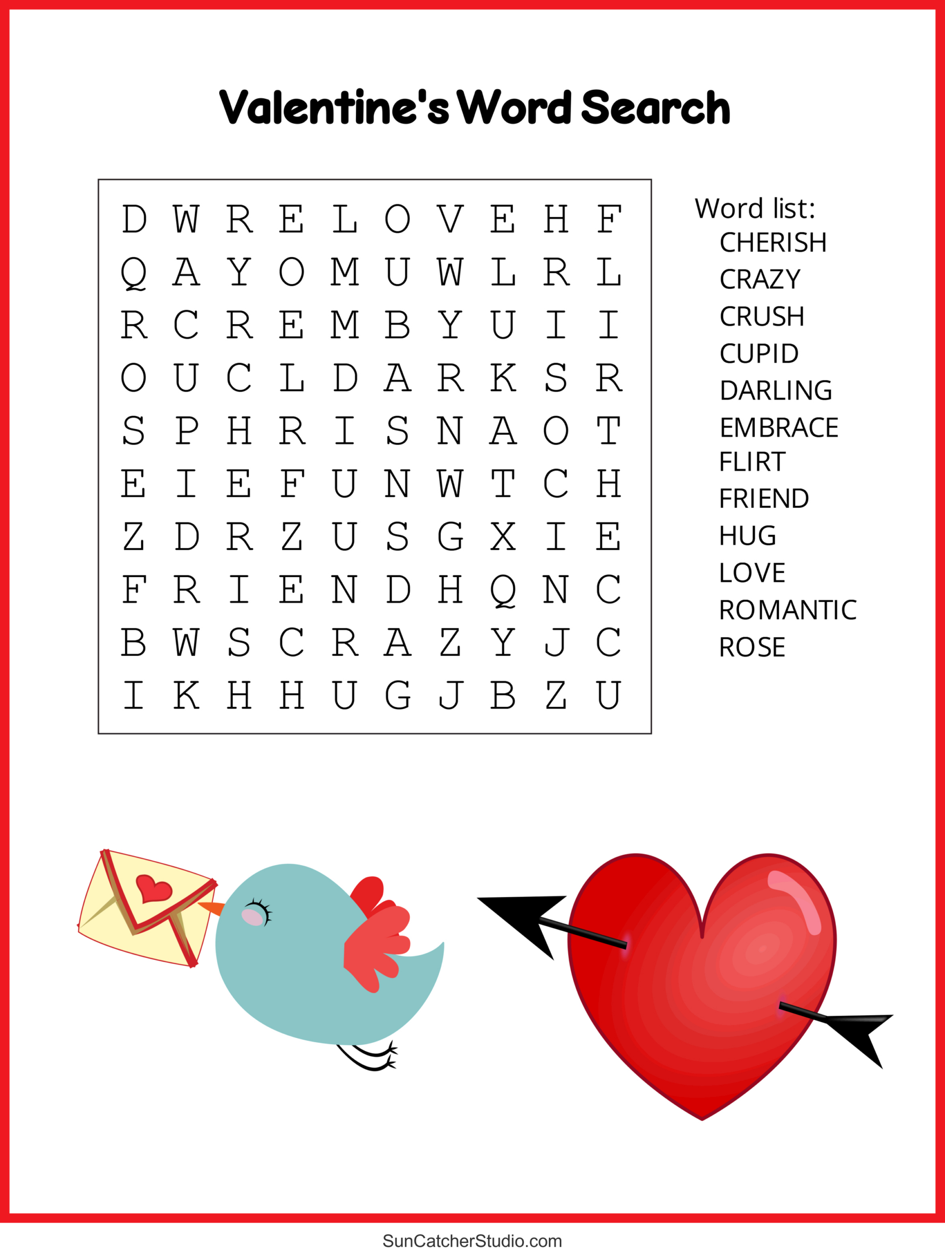 Valentine'S Day Word Search (Free Printable Pdf Puzzles) – Free within Printable Valentine Word Search Puzzles