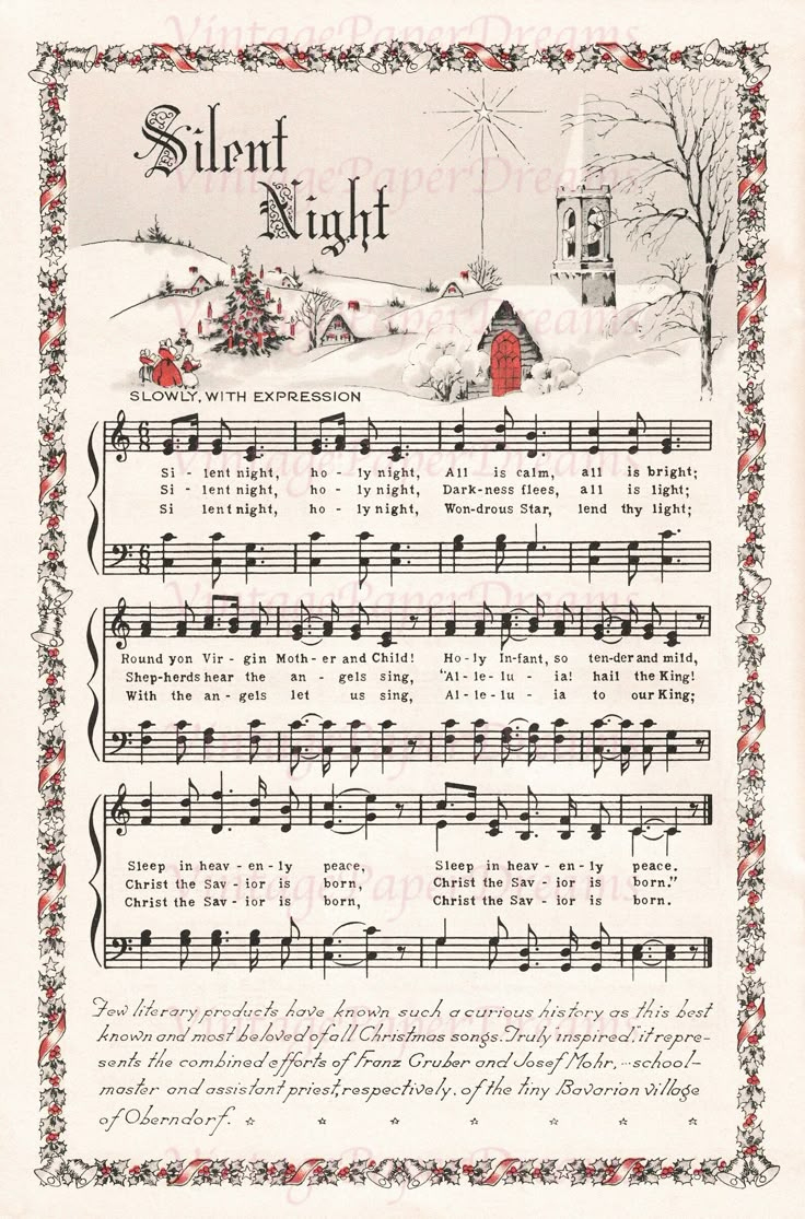 Vintage Printable Christmas Carol Sheet Music Pdf • Traditional within Vintage Christmas Sheet Music Printable