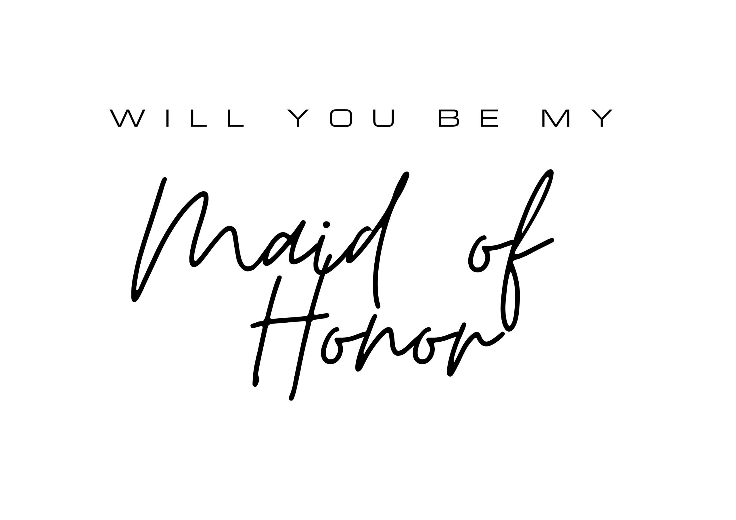 Will You Be My Maid Of Honor, Maid Of Honor, Minimalist, Printable, Instant Download, Digital Download with regard to Will You Be My Maid Of Honour Printable