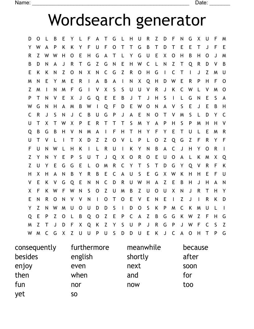 Wordsearch Generator - Wordmint intended for Free Word Search Generator Printable
