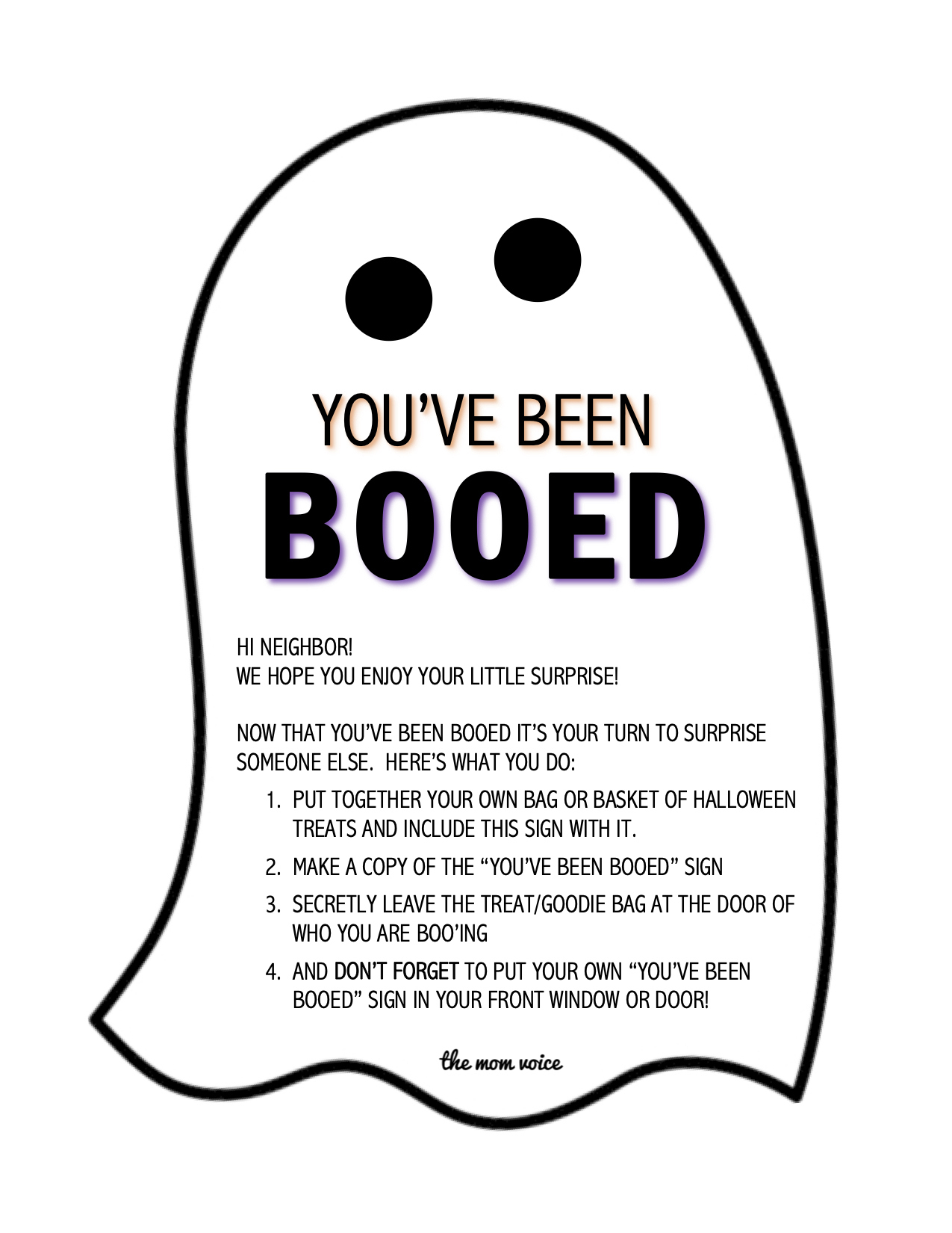 You'Ve Been Booed Free Download | The Mom Voice throughout You'Ve Been Booed Printable
