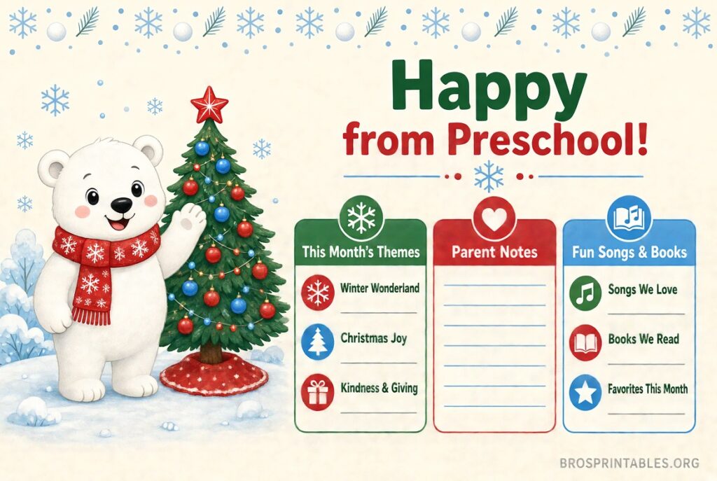 Free December Preschool Newsletter Templates (3)