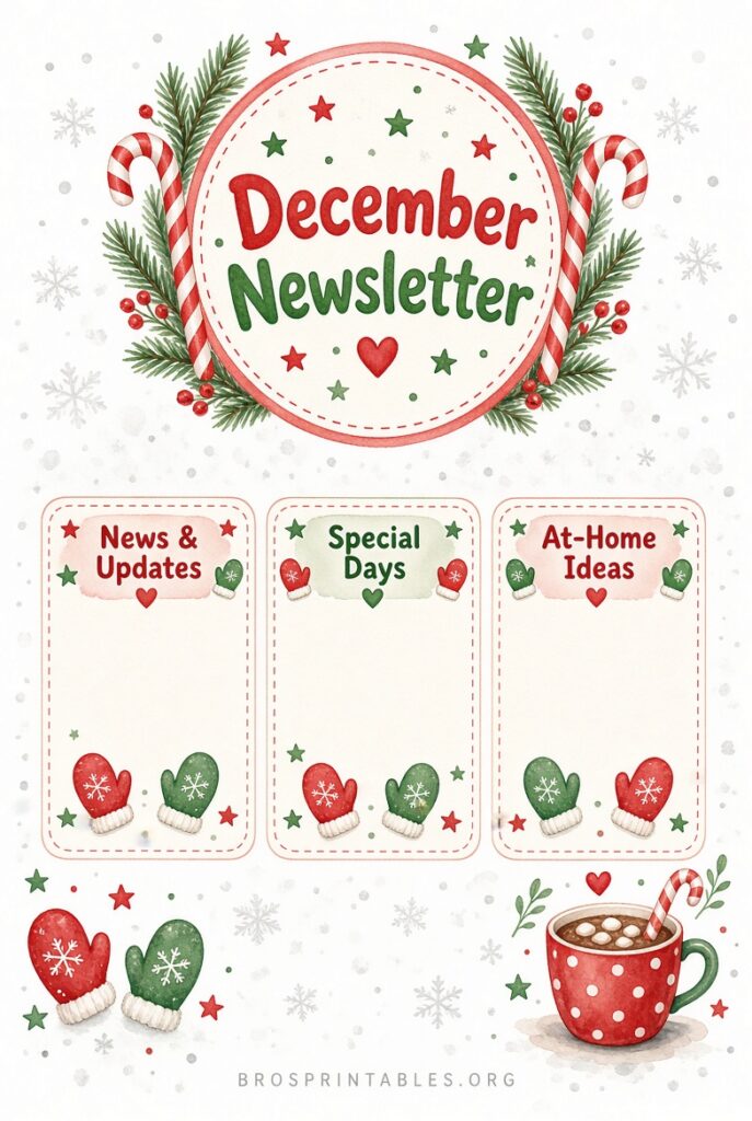 Free December Preschool Newsletter Templates (4)