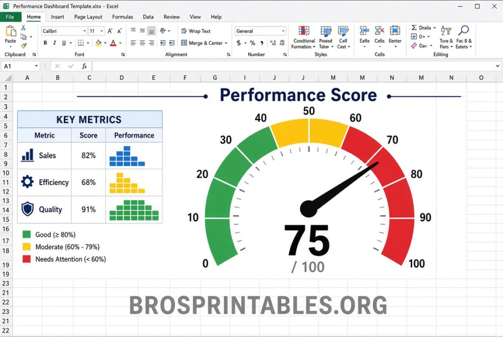 Free Excel Speedometer Dashboard Templates (3)