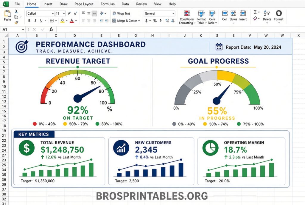 Free Excel Speedometer Dashboard Templates (4)