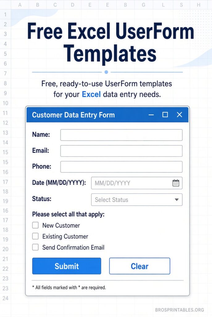 Free Excel Userform Templates (2)