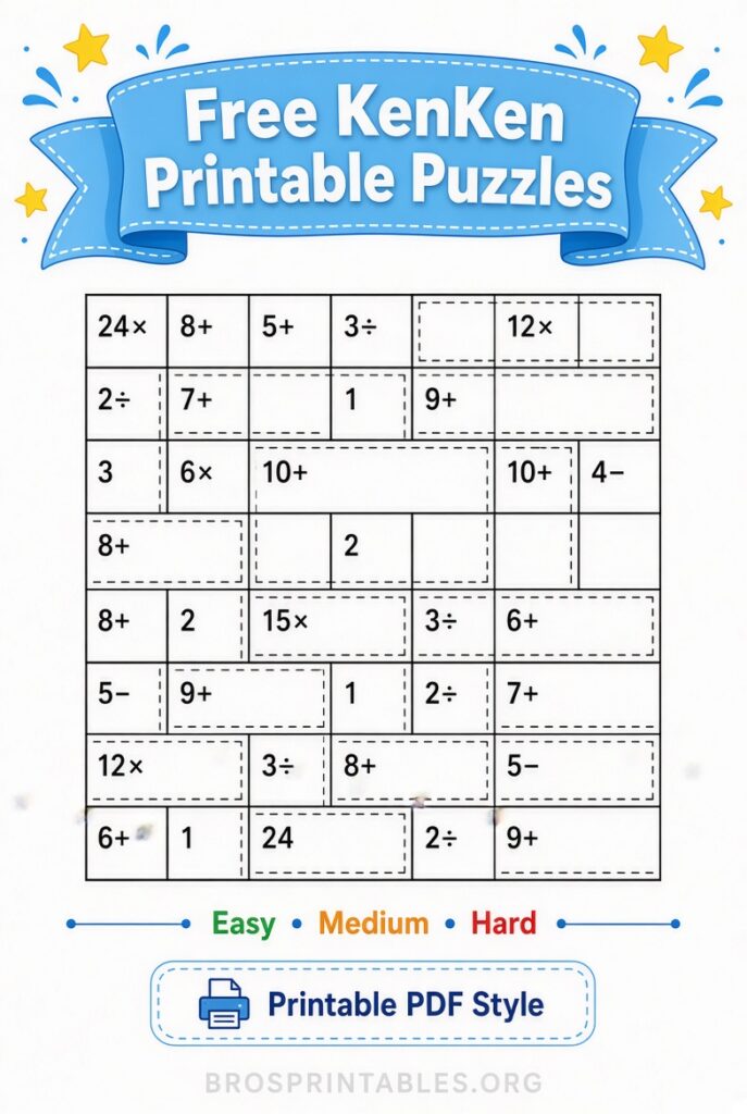 Free Kenken Printable Puzzles (1)