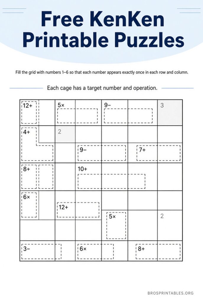 Free Kenken Printable Puzzles (3)