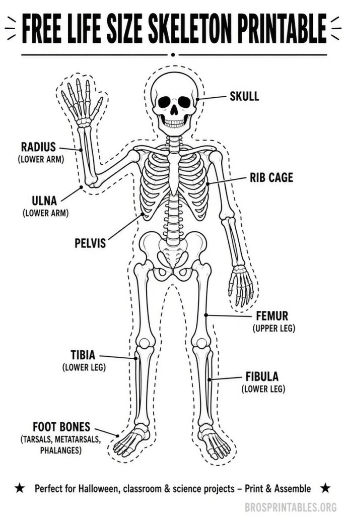 Free Life Size Printable Skeleton (1)