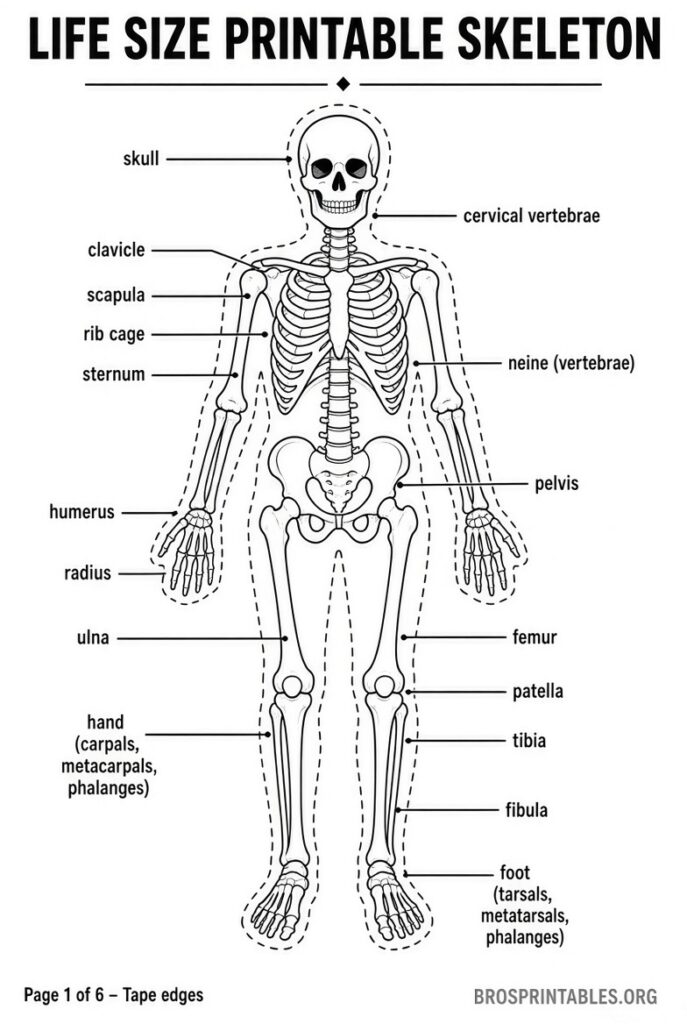 Free Life Size Printable Skeleton (2)