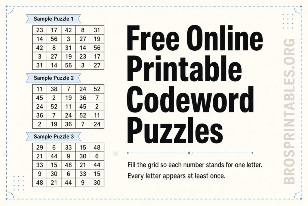 Free Online Printable Codeword Puzzles (3)