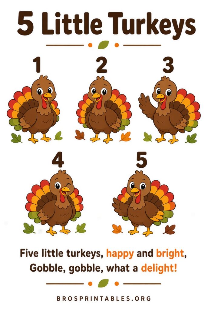 Free Printable 5 Little Turkeys (1)