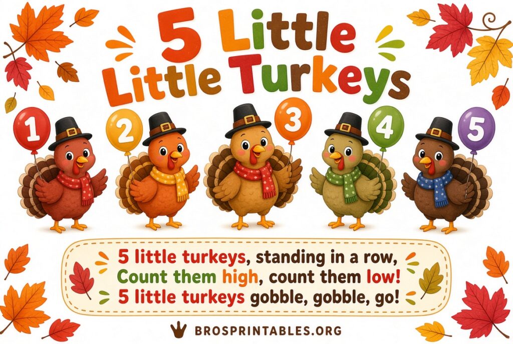 Free Printable 5 Little Turkeys (3)