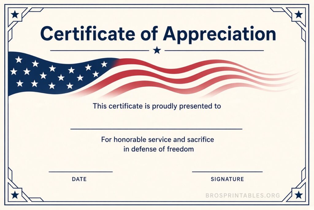 Free Printable Certificates Of Appreciation For Veterans (4)