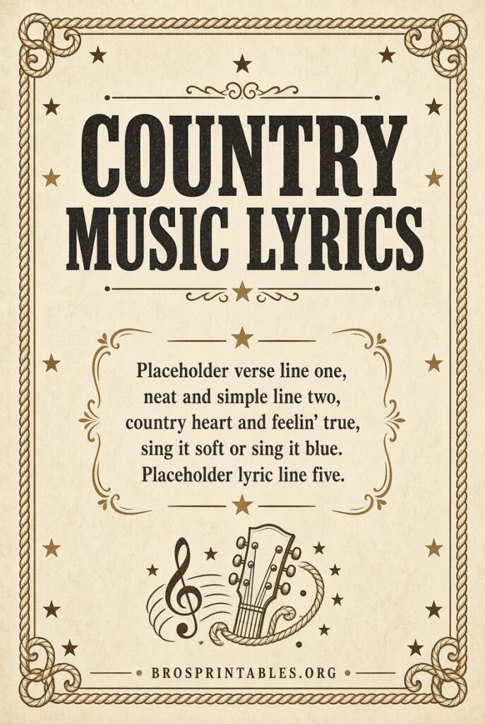 Free Printable Country Music Lyrics (4)