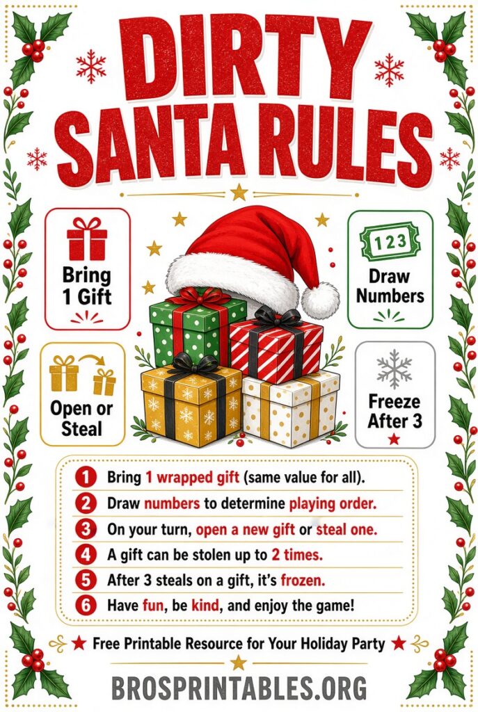 Free Printable Dirty Santa Rules (1)