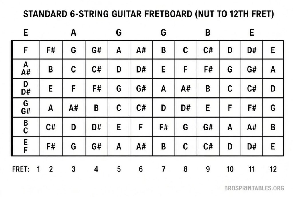 Free Printable Guitar Fretboard Chart (2)