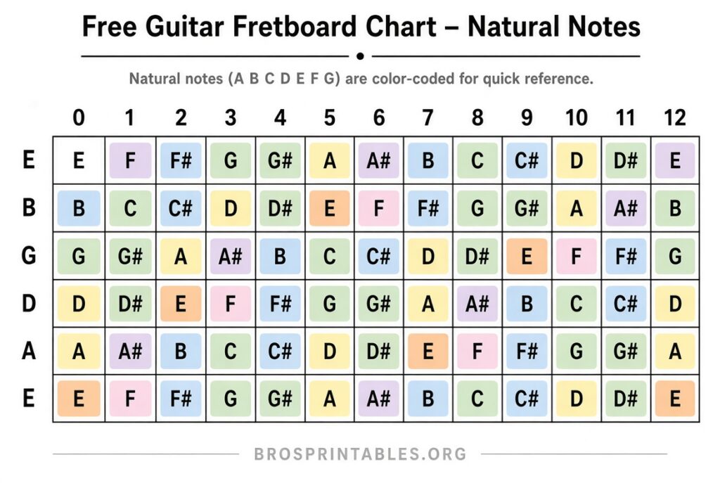 Free Printable Guitar Fretboard Chart (4)