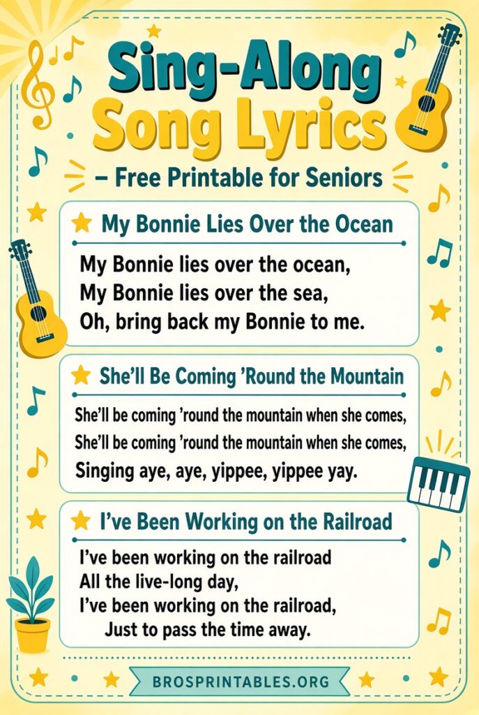 Free Printable Song Lyrics For Seniors (2)