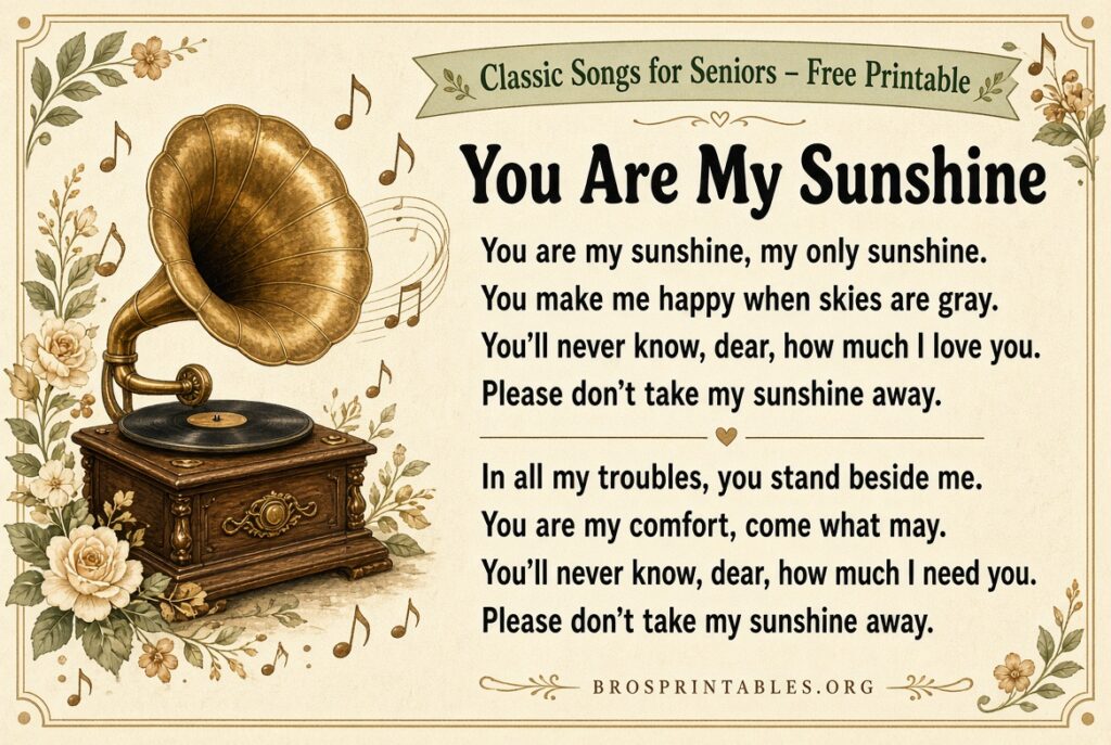 Free Printable Song Lyrics For Seniors (4)
