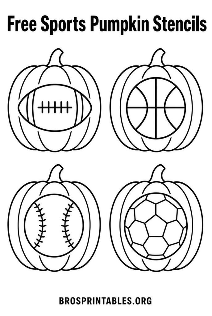 Free Printable Sports Pumpkin Stencils (2)