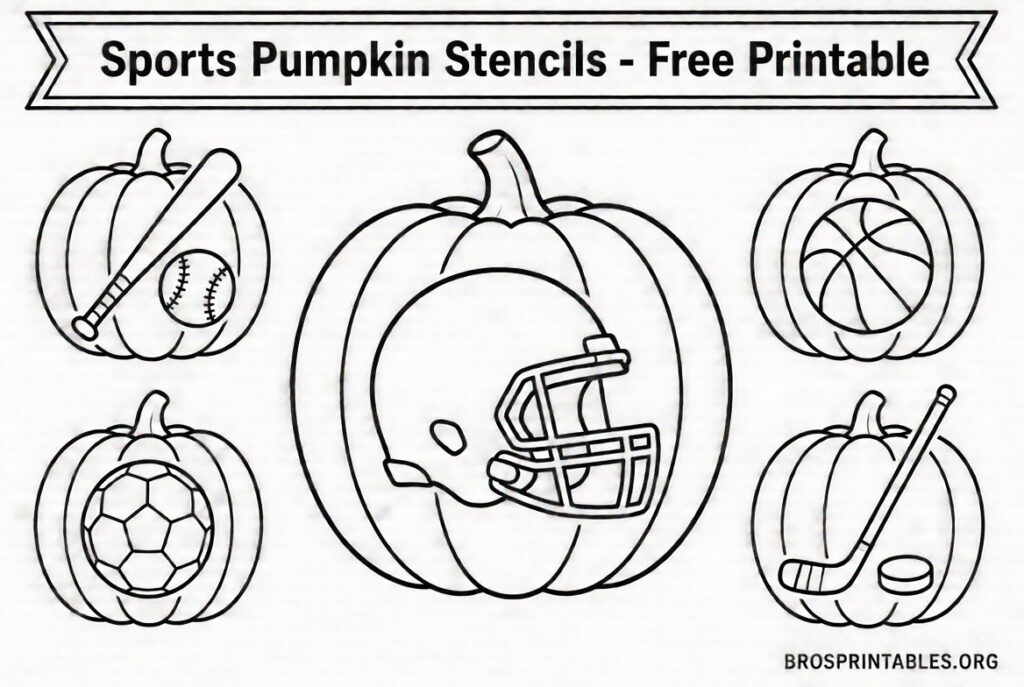 Free Printable Sports Pumpkin Stencils (3)