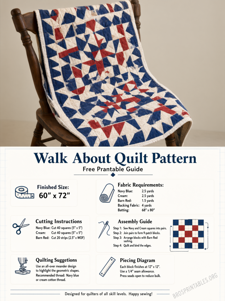Free Printable Walk About Quilt Pattern (3)