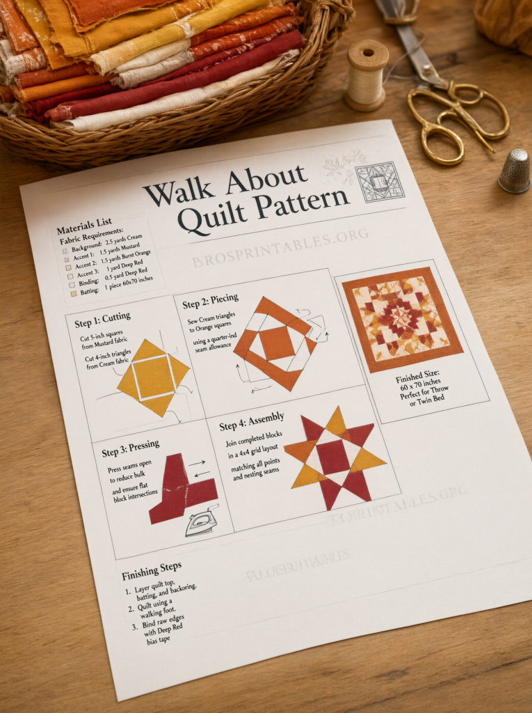 Free Printable Walk About Quilt Pattern (4)
