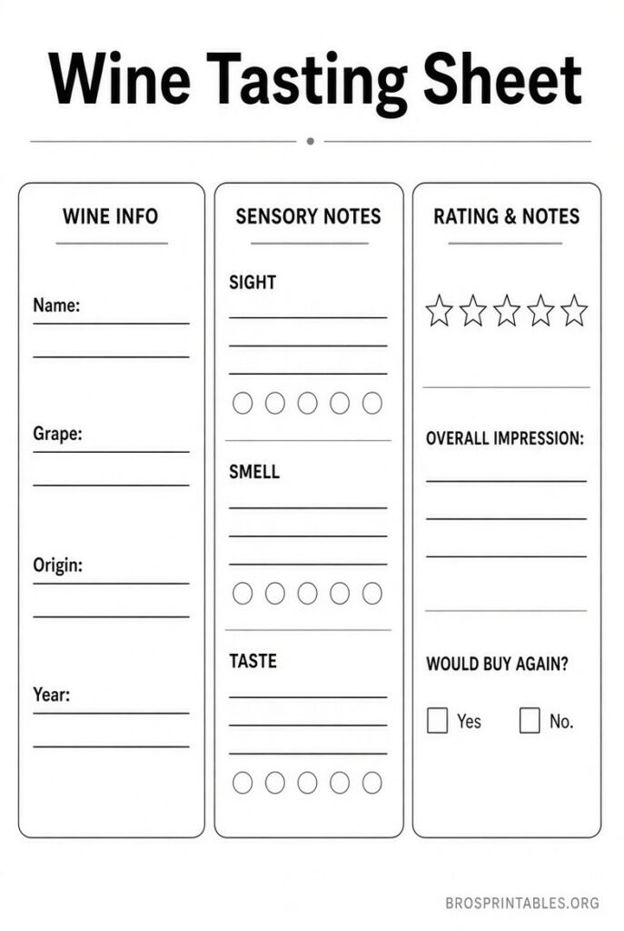 Free Printable Wine Tasting Sheets (2)