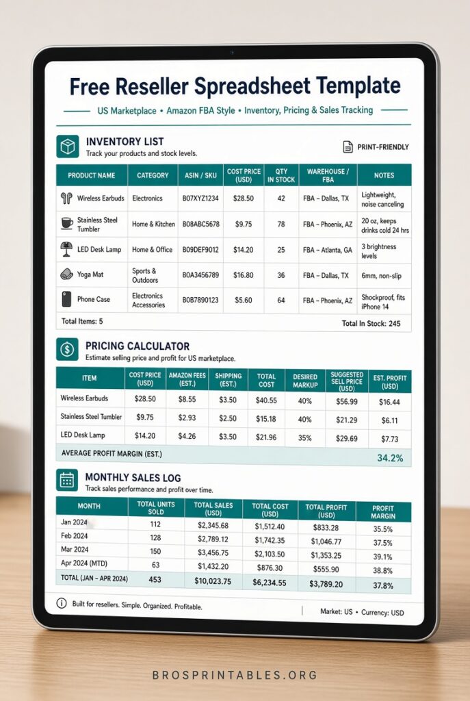 Free Reseller Spreadsheet Template (4)
