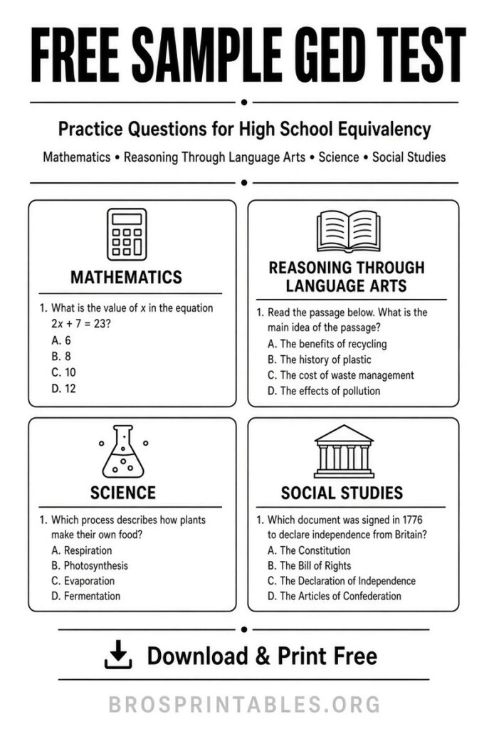 Free Sample Ged Test Printable (4)
