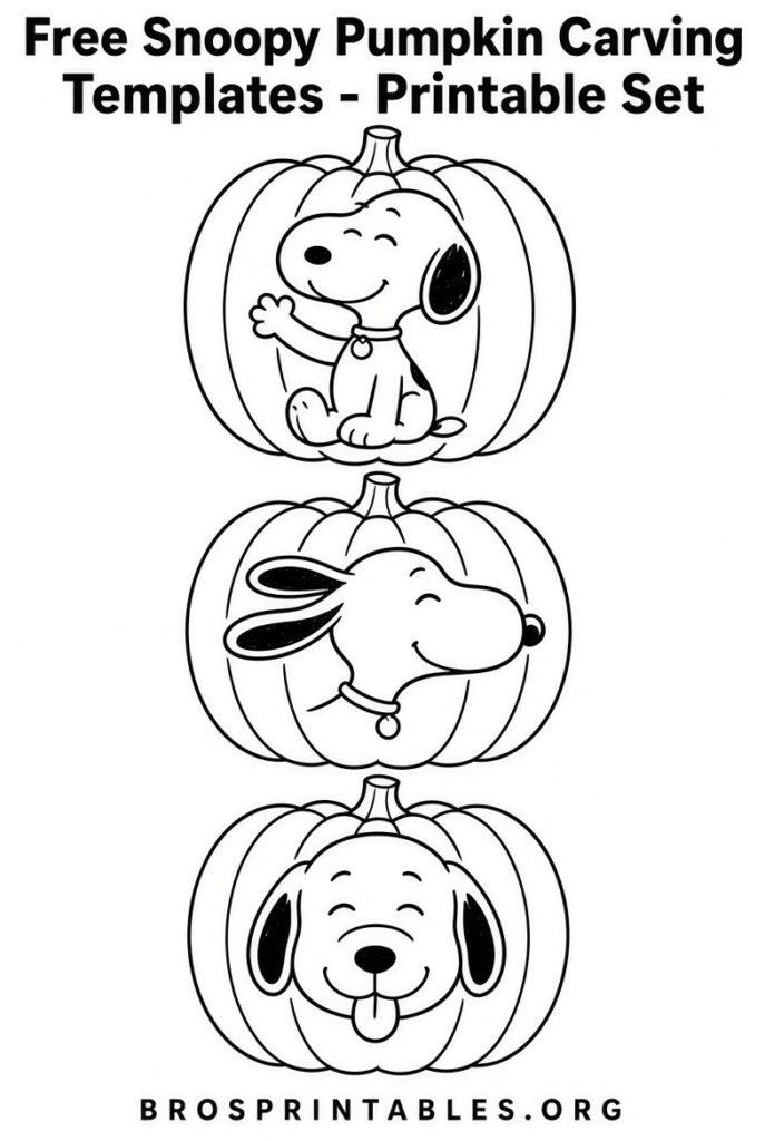 Free Snoopy Pumpkin Carving Templates (2)