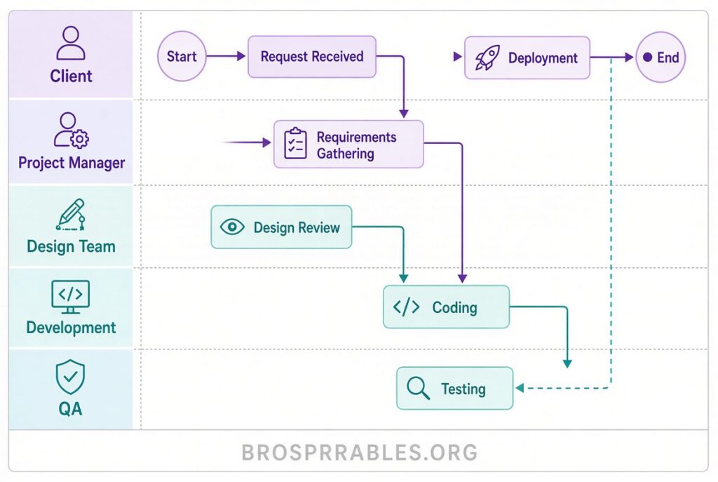Free Swim Lane Diagram Template Visio (3)