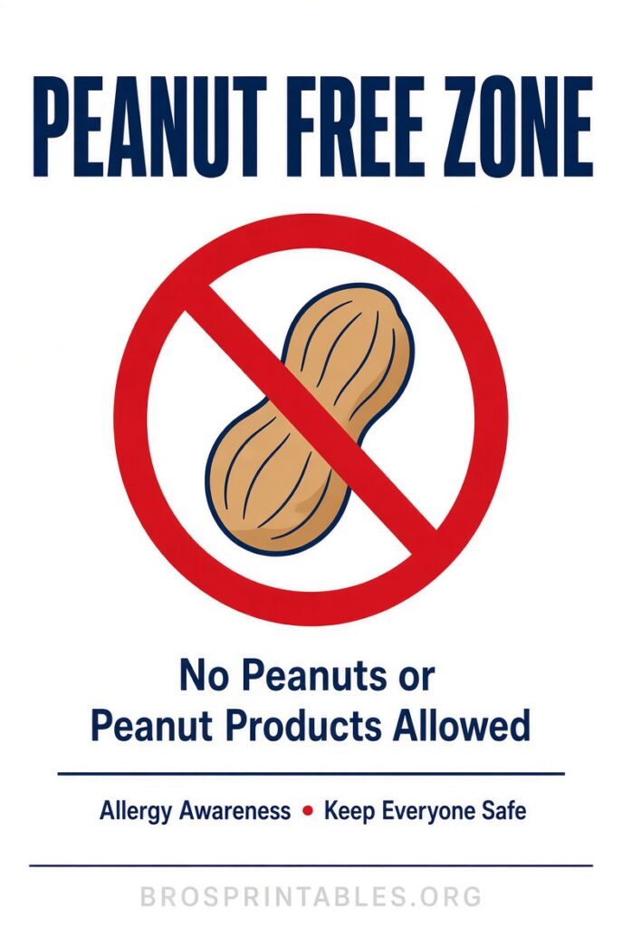 Peanut Free Signs Printable (3)